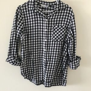 Old Navy Black and White Flannel Size XL